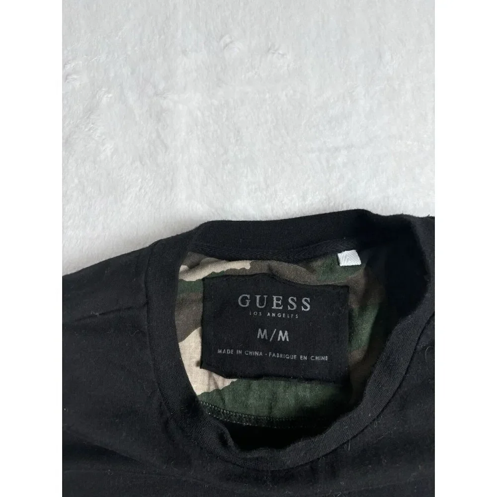 Guess Black Short Sleeve Camouflaged Shirt Men's Medium‎ * - Picture 4 of 7